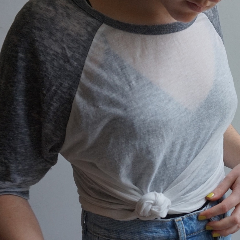 Forever 21 Sheer Baseball Tee